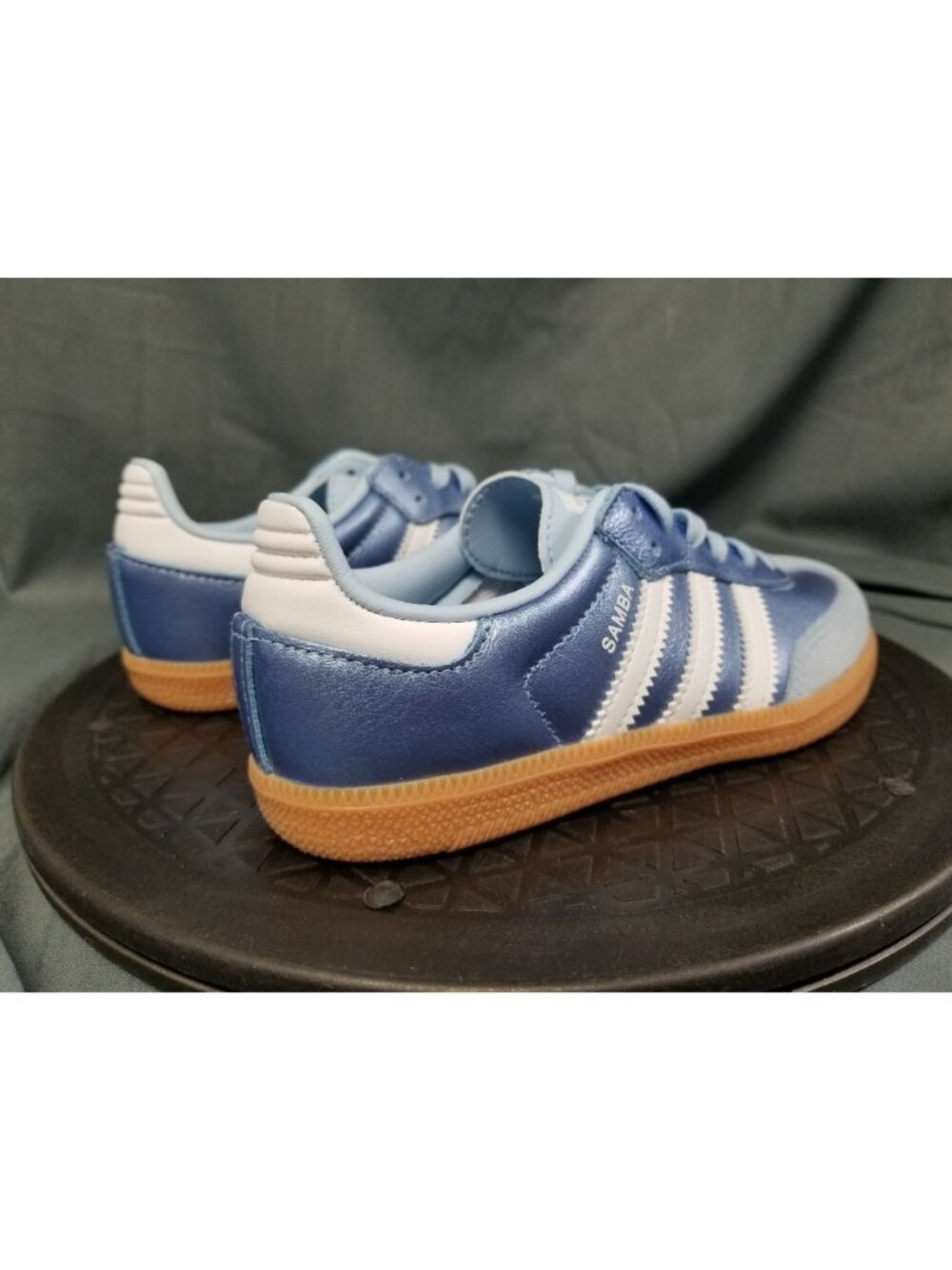 Adidas Samba OG C (PS) Metallic Blue/White/Gum KK2343 Girls Size 2.5 NEW IN BOX - Picture 8 of 11